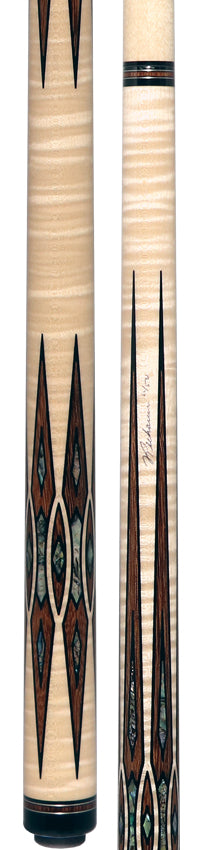 Pechauer Limited Edition Birdseye Maple with Brownheart Points and Abalone Inlays Pool Cue - PL37
