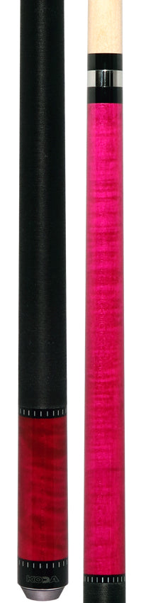 KODA Hot Pink-Stained Maple Pool Cue with Linen Wrap