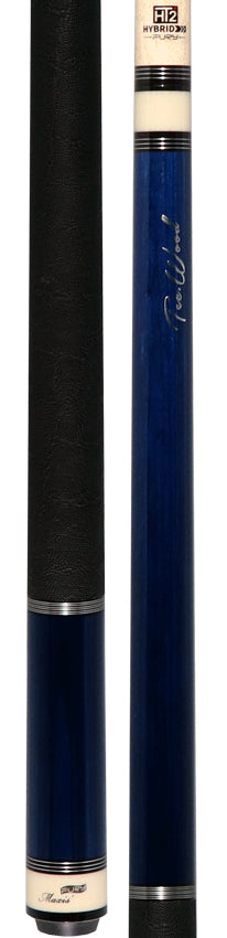 Fury Blue Stained Tec-Wood Cue | Elephant Wrap | + Free Extension - FUTW3