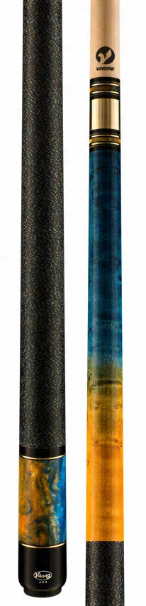 Viking Twilight Series Ocean Blue & Yellow Sunflower Stain with Ocean Glow Premium Pearl Play Cue - TW0116