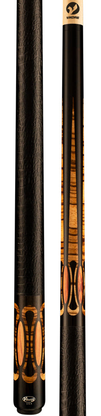 Viking Ovation Series Ebony with Zebrawood and Tulipwood Inlays Play Cue