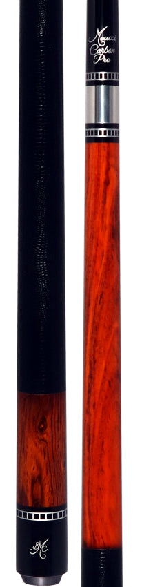 Meucci Exotic Wood Series Cocobolo Pool Cue with Lizard Leather Wrap and Carbon Shaft - EWSCBOC