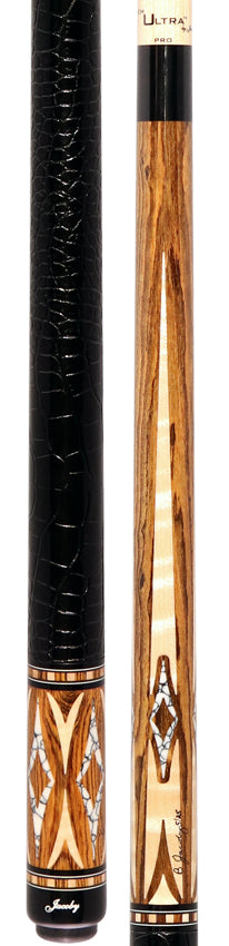 Jacoby HBV2 Series Bocote Forearm with Curly Maple and White Buffalo Inlays Point Cue