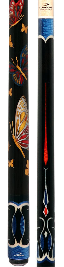 Longoni Papilio Lux Arcobaleno Pool Cue with S2 American Wood Shaft