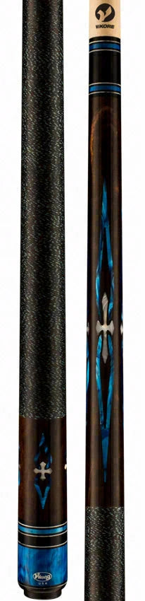 Viking Impero Series Play Cue - West African Ebony with 24 Blue Premium Pearl Inlays - IM0700