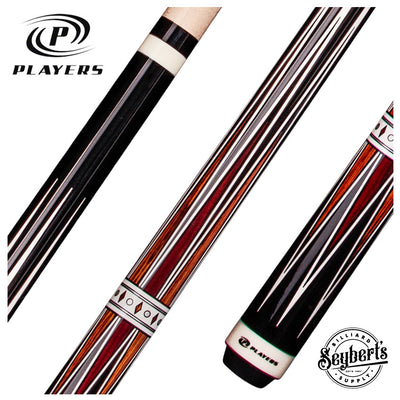 Players Exotic Series Black with Cocobolo Graphic Wrapless Pool Cue