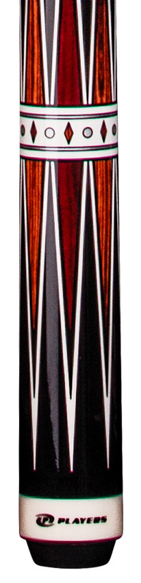 Players Exotic Series Black with Cocobolo Graphic Wrapless Pool Cue