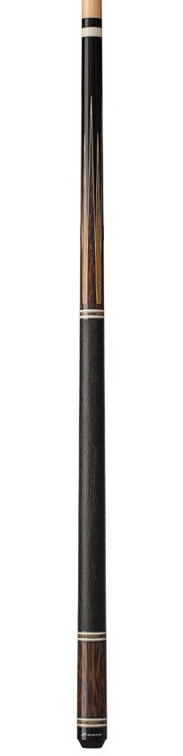 Players Exotic Series Black Palm and Bocote Graphic Pool Cue with Embossed Leather Wrap