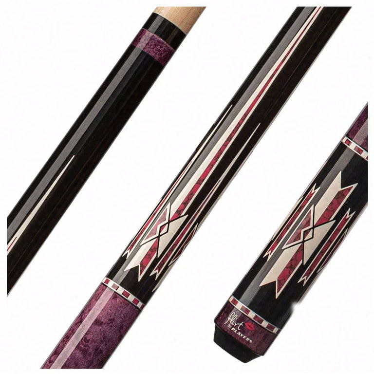 Players Flirt Series Black with Pink Recon Wrapless Pool Cue