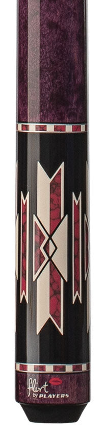 Players Flirt Series Black with Pink Recon Wrapless Pool Cue