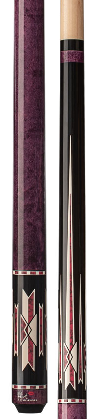 Players Flirt Series Black with Pink Recon Wrapless Pool Cue