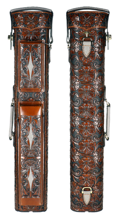 Volturi Custom Hanging Gardens Tan 4x8 Hard Pool Cue Case - VCHG4X8TAN