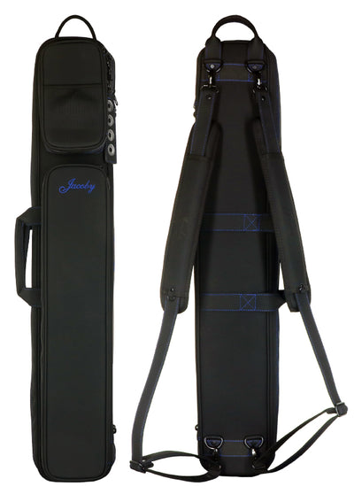 Jacoby Silver Fox Butterfly 2.0 Blue 4x8 Soft Pool Cue Case - JCSFB4X8BL