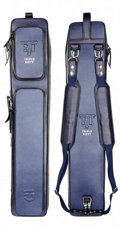 Triple 60 Fedor Gorst Limited 4X8 Custom Two-Tone Blue Leather Butterfly Soft Cue Case - Progressive