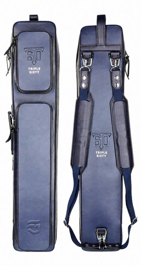 Triple 60 Fedor Gorst Limited 4X8 Custom Two-Tone Blue Leather Butterfly Soft Cue Case - Progressive