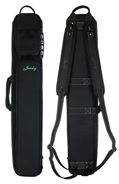 Jacoby Silver Fox Butterfly 2.0 Green 4x8 Soft Pool Cue Case - JCSFB4X8GRN