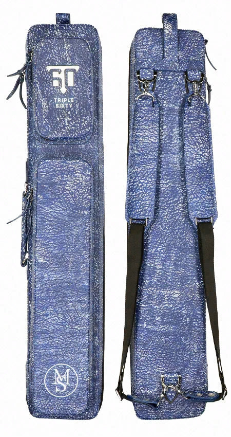 Triple 60 Margaret Styer Limited Edition 3x6 Custom Two-Tone Blue/White Leather Butterfly Soft Cue Case - PROGRESSIVE DISCOUNT
