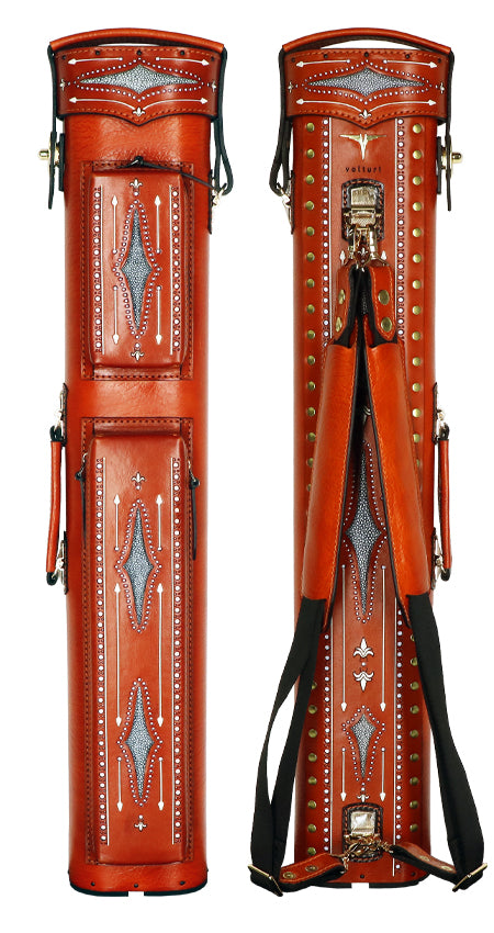 Volturi Classic Style Brick Orange 3x6 Hard Pool Cue Case