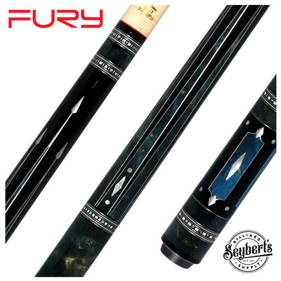 Fury Ebony with Burl Points and Wrap Pool Cue with AMFCHT2 Wood Shaft