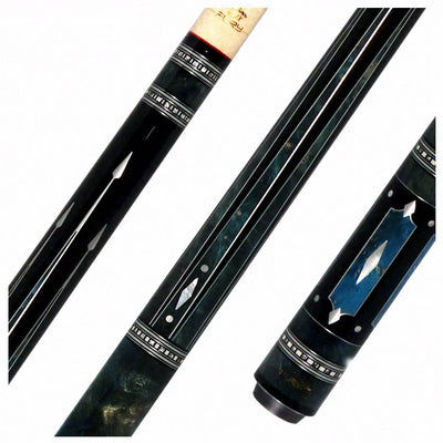 Fury Ebony with Burl Points and Wrap Pool Cue with AMFCHT2 Wood Shaft - FUAM18