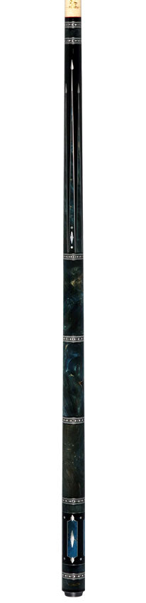 Fury Ebony with Burl Points and Wrap Pool Cue with AMFCHT2 Wood Shaft