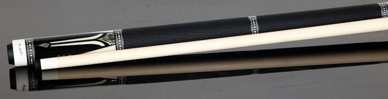 Fury Ebony with Elforyn and Abalone Points Pool Cue with Sharkskin Wrap