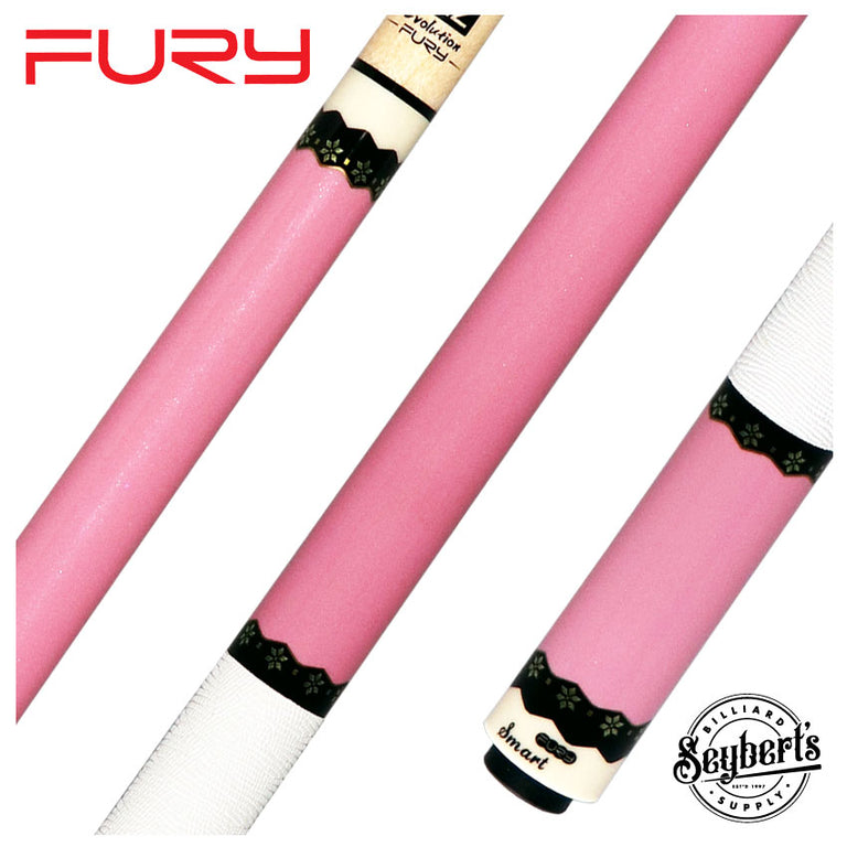 Fury Metallic Pink Pool Cue with Lizard Leather Wrap