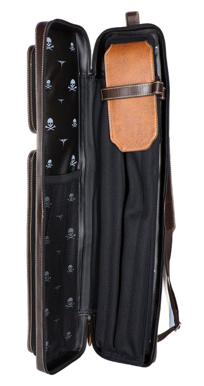 Triple 60 Fedor Gorst Limited 4X8 Custom Two-Tone Brown Leather Butterfly Soft Cue Case