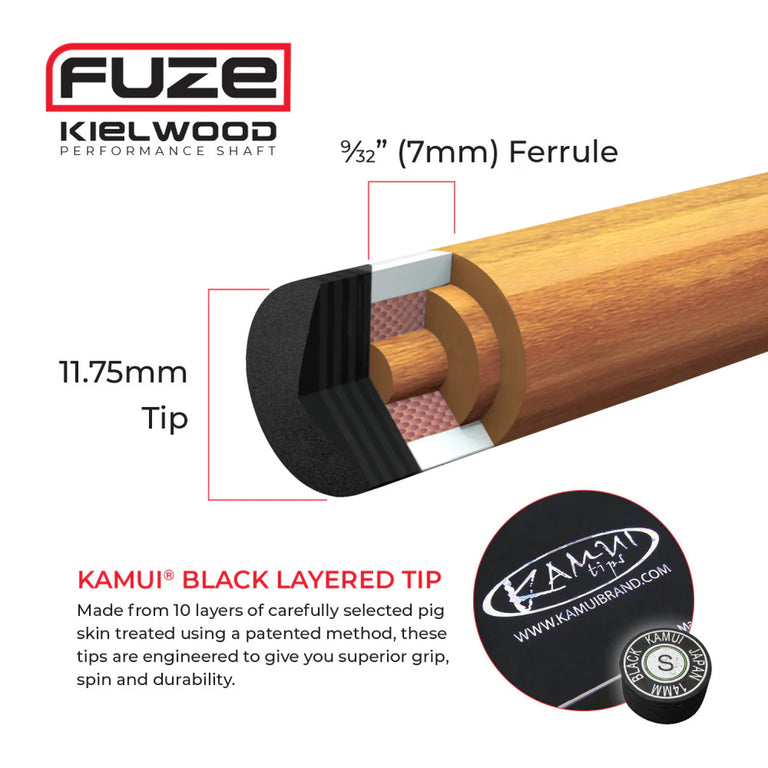 PureX Kielwood FUZE Shaft - Radial Thread - Seybert's Billiards Supply