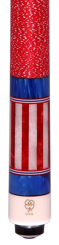 McDermott Blue Stained Birdseye Maple with Red/White/Blue Inlays Cue of the Month with G-Core Shaft