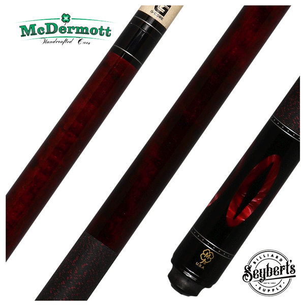 McDermott G Series Burgundy Stained Maple with Red Pearl Inlays