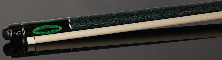 McDermott Emerald Green Stained Curly Maple Forearm and Inlays Cue of the Month with G-Core Shaft
