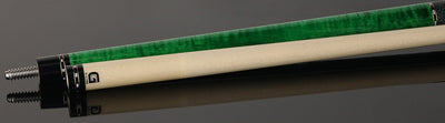 McDermott Emerald Green Stained Curly Maple Forearm and Inlays Cue of the Month with G-Core Shaft