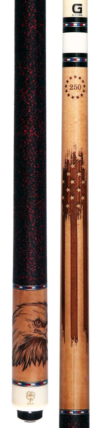 McDermott USA 250th Anniversary Wildfire Cue of the Month with G-Core Shaft