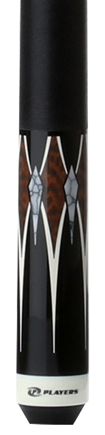 Players Graphic Series Black and Snakewood Pool Cue with Black Linen Wrap