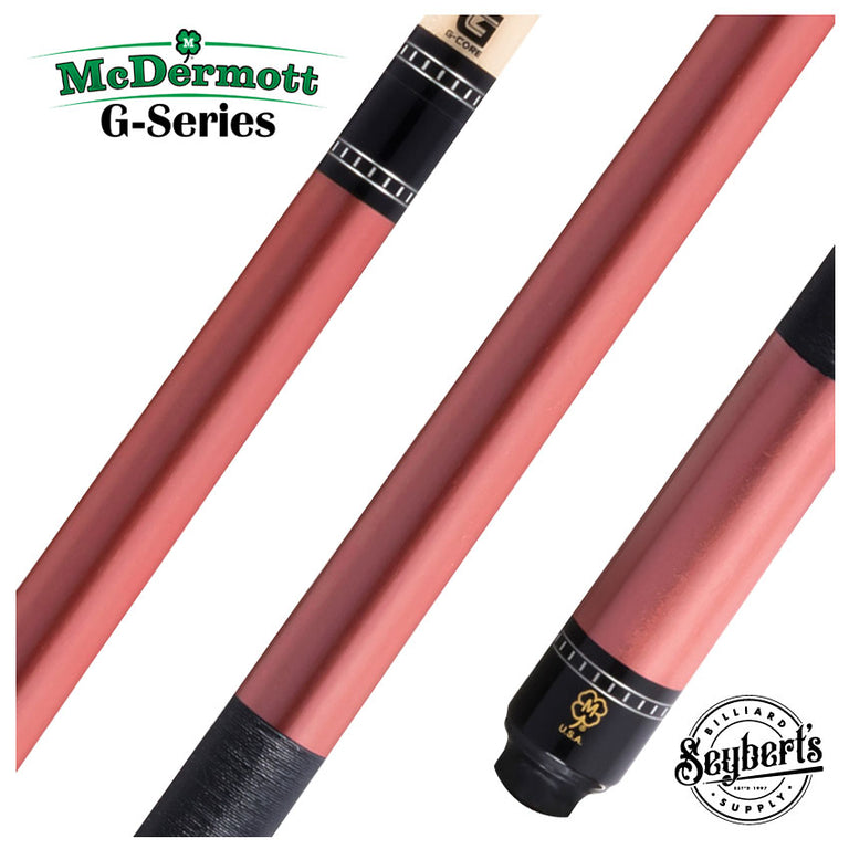 McDermott G Core Series Rose Gold Painted Maple Play Cue with Irish Linen Wrap