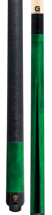 McDermott G Core Series Emerald Green Stained Maple Play Cue with Irish Linen Wrap