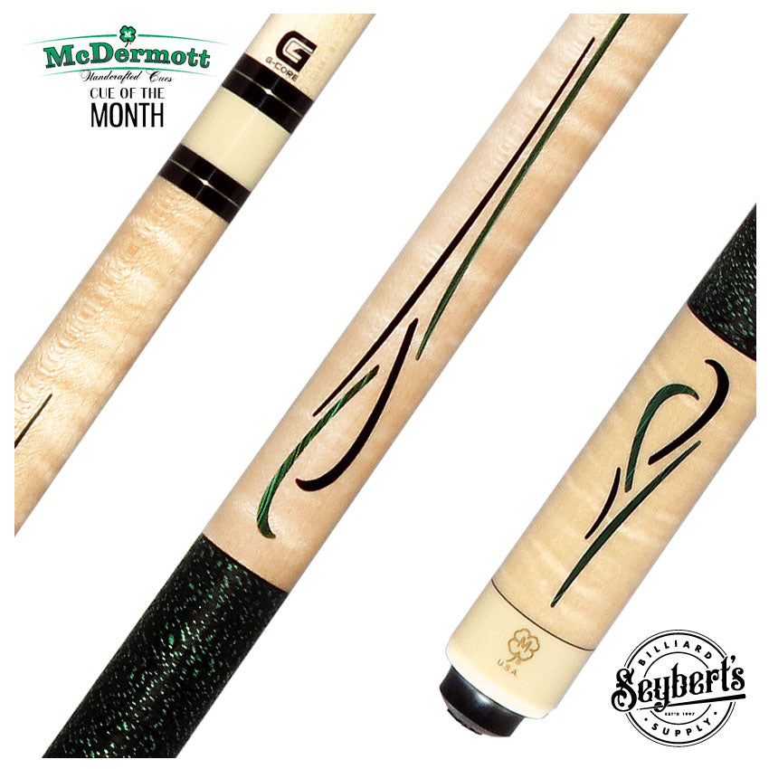 こ*ん様 McDermott (マクダーモット) Cue McDermott Curly Maple with Green Malachite and Black Urethane