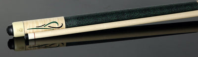 McDermott Curly Maple with Green Malachite and Black Urethane Inlays Cue of the Month with G-Core Shaft