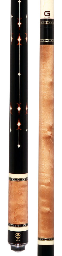 McDermott Walnut Stained Maple with Bone Urethane and Cocobolo Inlays Cue of the Month with G-Core Shaft