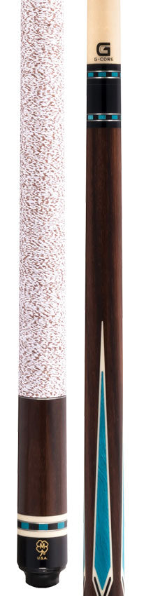 McDermott G Core Series Rosewood with Turquoise Points and Irish Linen Wrap Play Cue