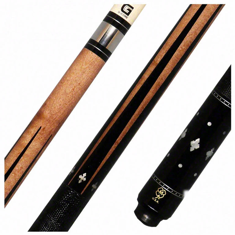 McDermott G Series Walnut Stained Maple with Black Points and Pearl Inlays Pool Cue - G502
