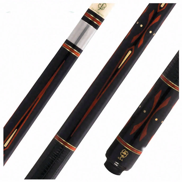 McDermott G Core Series Black Urethane and Padauk Play Cue with Lizard Leather Wrap