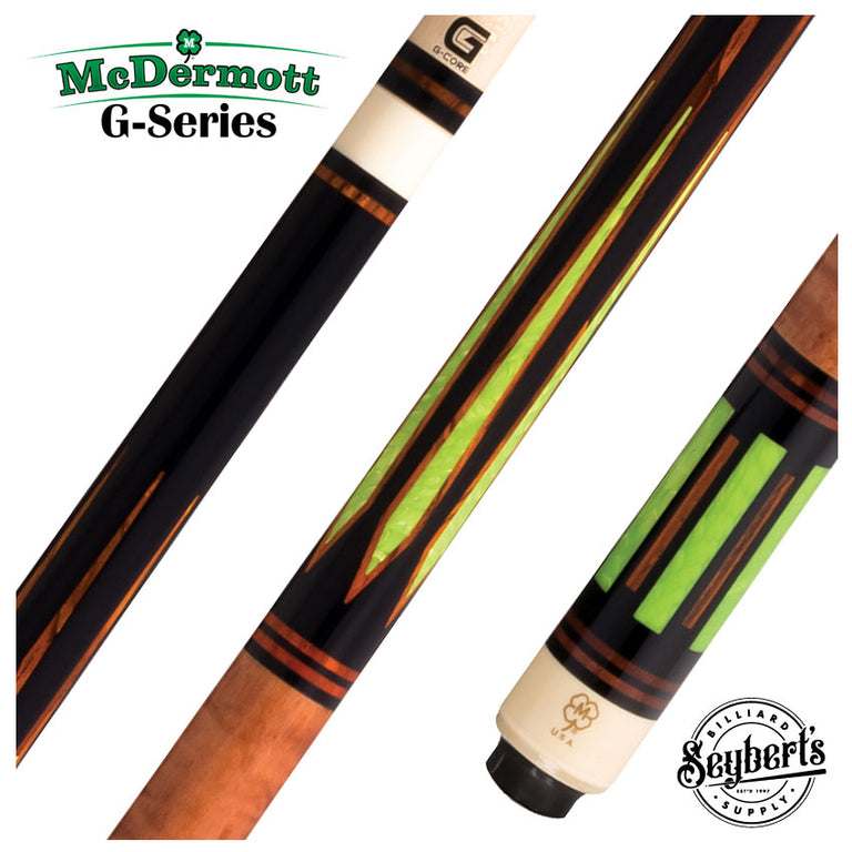 McDermott G Core Series Black Urethane with Juma Gem and Cocobolo Points No Wrap Play Cue w