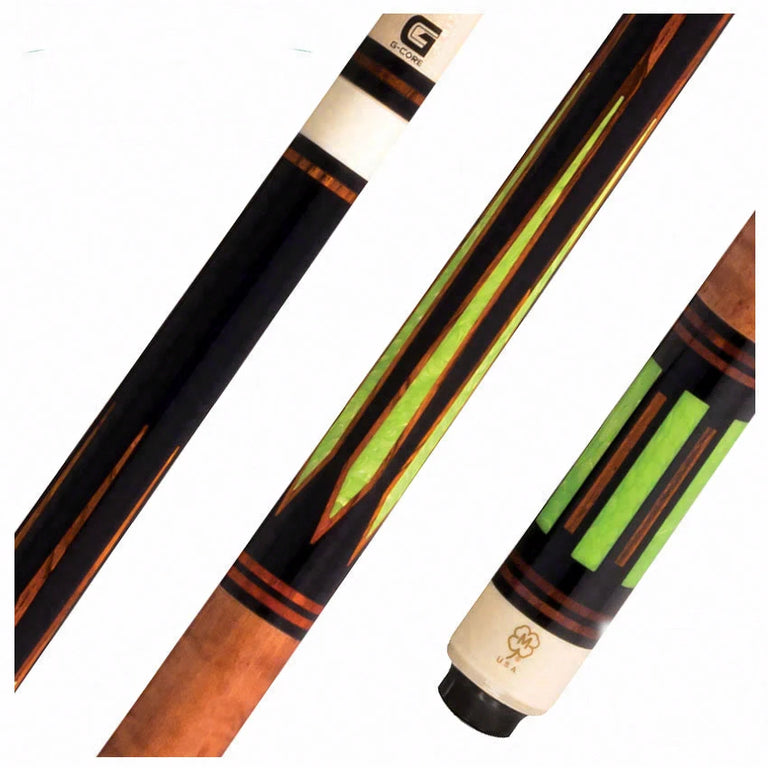 McDermott G Core Series Black Urethane with Juma Gem and Cocobolo Points No Wrap Play Cue w