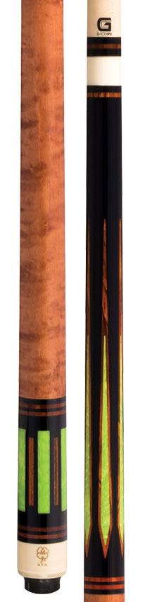 McDermott G Core Series Black Urethane with Juma Gem and Cocobolo Points No Wrap Play Cue w