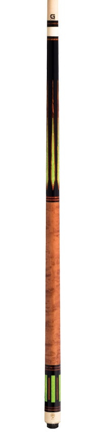 McDermott G Core Series Black Urethane with Juma Gem and Cocobolo Points No Wrap Play Cue w
