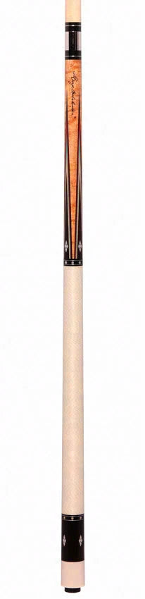 Balabushka GB Series Brown-Stained Birdseye Maple Forearm with 4 Ebony Points and Mother of Pearl Inlays Pool Cue Irish Linen Wrap