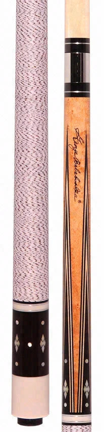 Balabushka GB Series Birdseye Maple Forearm with 4 Ebony Points and Mother of Pearl/White Shell Inays Pool Cue with Irish Linen Wrap
