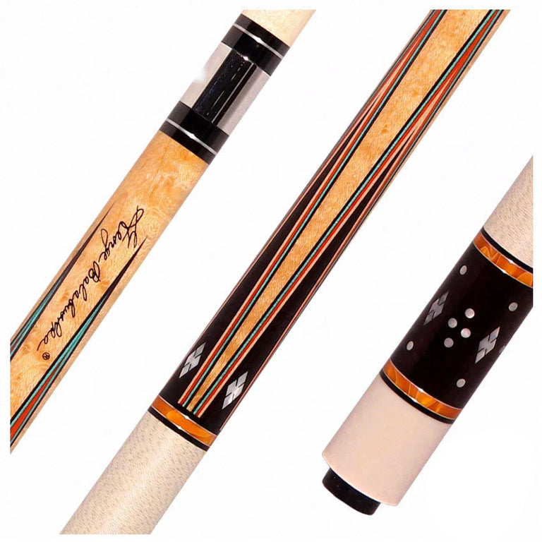 Balabushka GB Series Birseye Maple Forearm with Ebony Points and Bronze Pearlescent Rings Pool Cue with Irish Linen Wrap